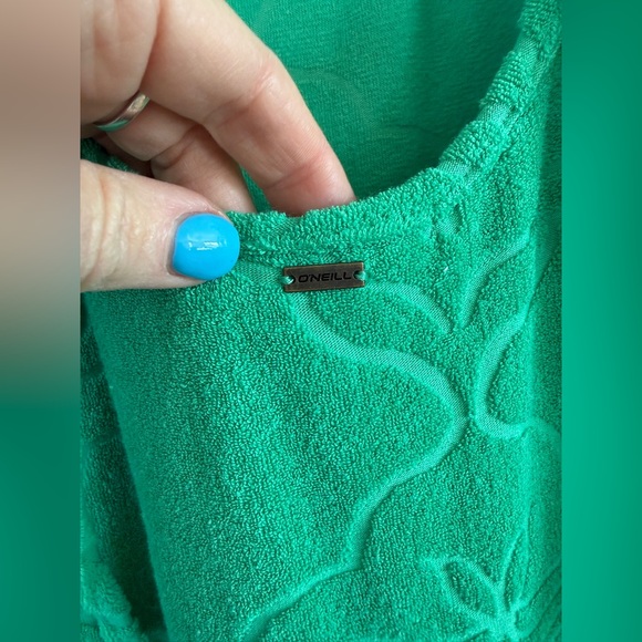 NWT O’Neill Cabana Tile Terry Dress | Kelly Green | Open Back - Picture 8 of 13